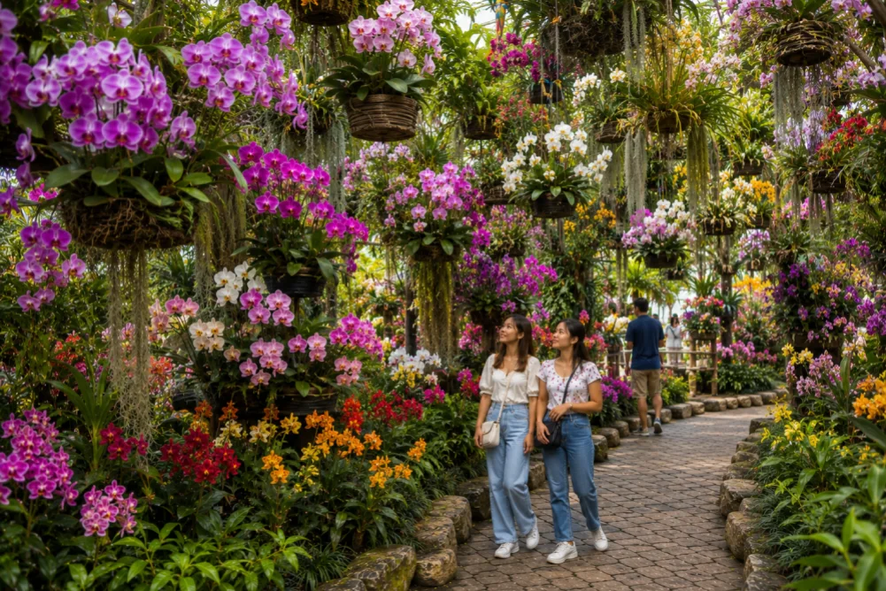 Visit the Orchid and Cactus Gardens